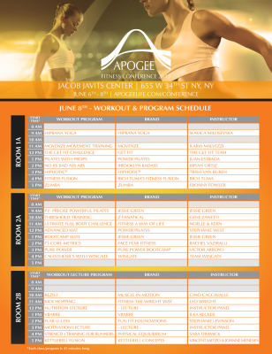 Apogee Fitness Festival 2013 Lineup