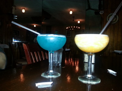 Blueberry and Pumpkin Margaritas at El Azteca