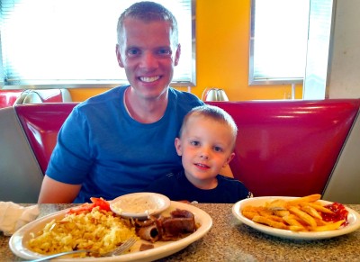 Adam and Son at Greek Diner