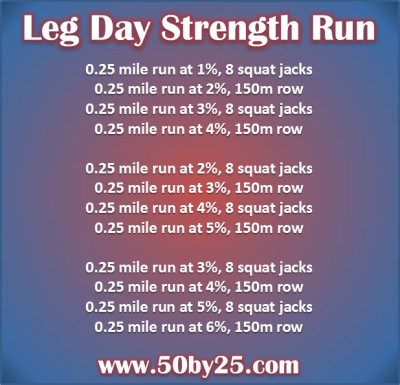 3 mile treadmill workout: leg day strength interval run!